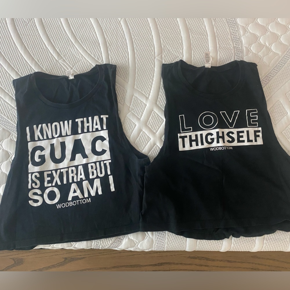 2 WODBottom crop top tanks, XS